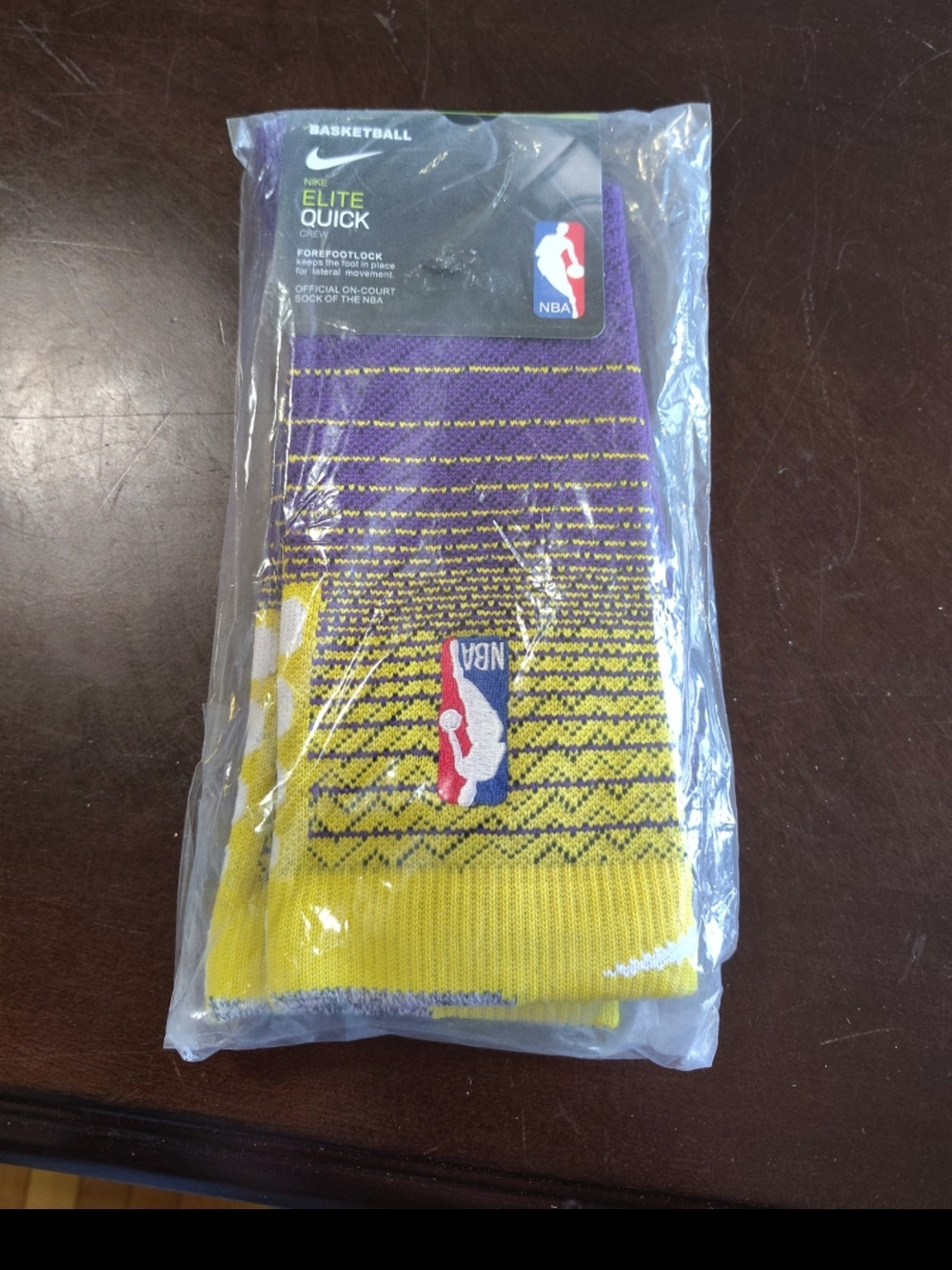 NBA Crew Athletic Socks - Yellow & Purple